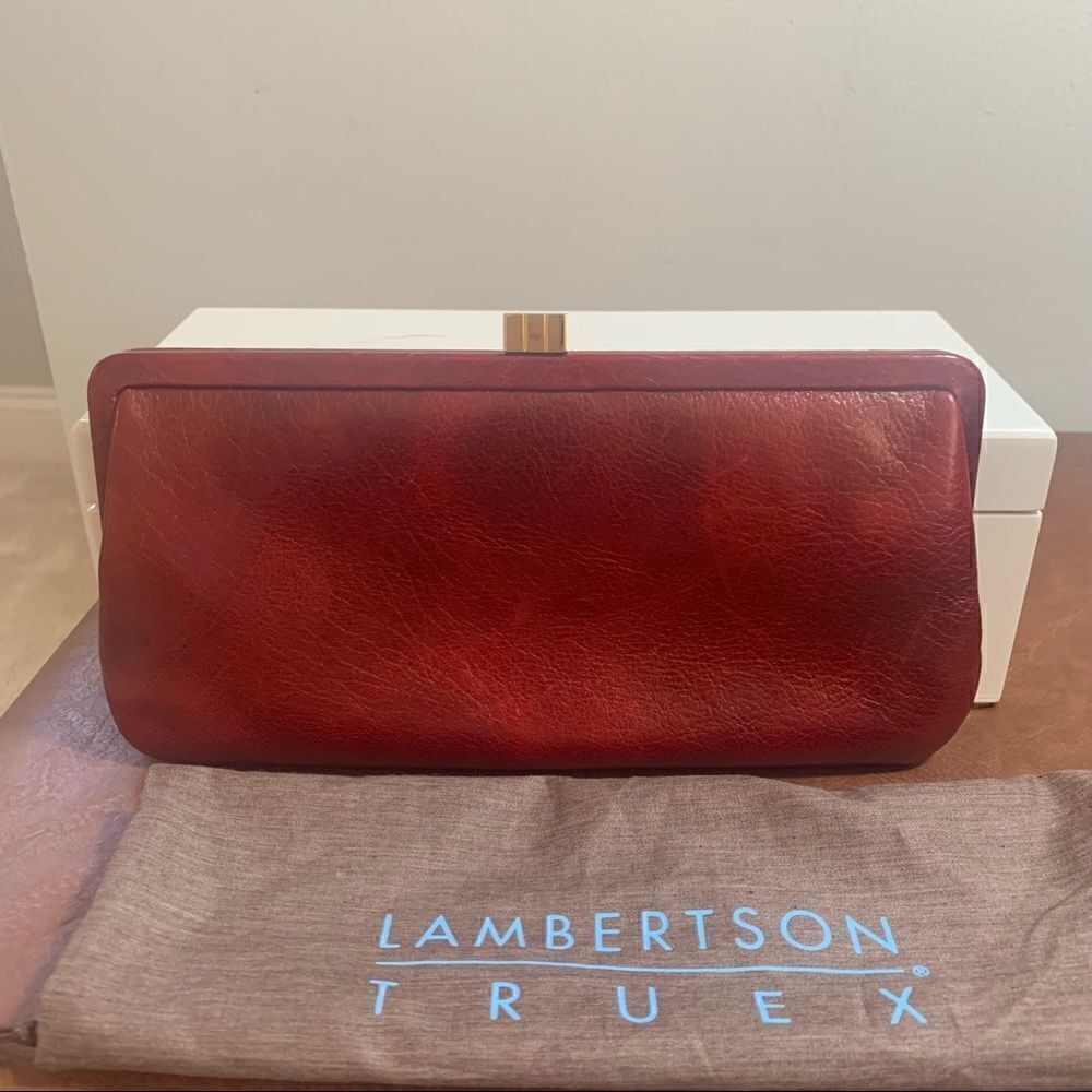 Lambertson Truex Leather Clutch - Red